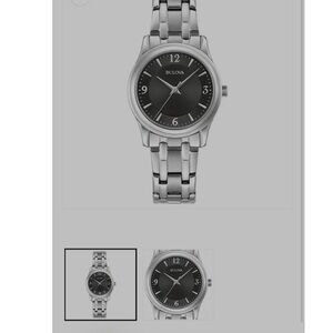 Corporate Collection Ladies' Silver-tone Bracelet Watch,
Black Dial BULOVA watch